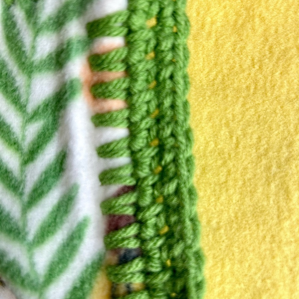 Handmade Baby Blanket 2-Ply Fleece Crochet Edging Monkey Toddler Stroller Lovey - Picture 2 of 4